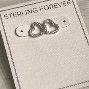 Sterling Forever SS/CZ Pavé Stud Earrings NEW
